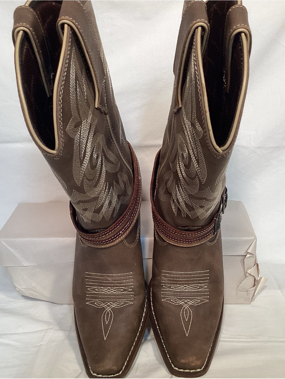 Durango Crush Women’s Flag Western Cowboy Boots Brown Khaki Size 8 - Picture 9 of 16